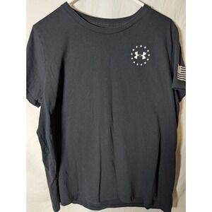 Under Armour Freedom Women's T-Shirt Black XL Patriotic American Flag Graphic...